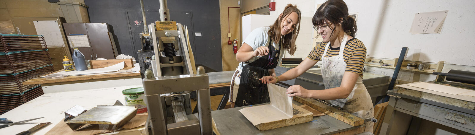 photo of students working in an art studio