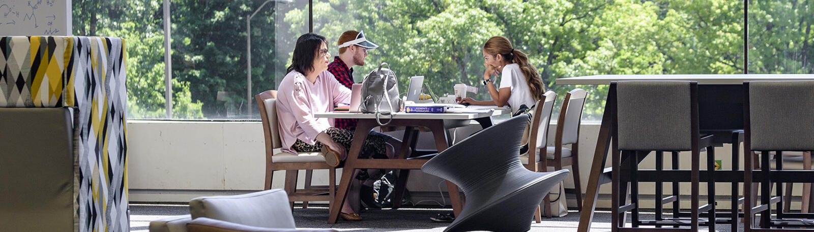 photo of students studying in the library at wright state