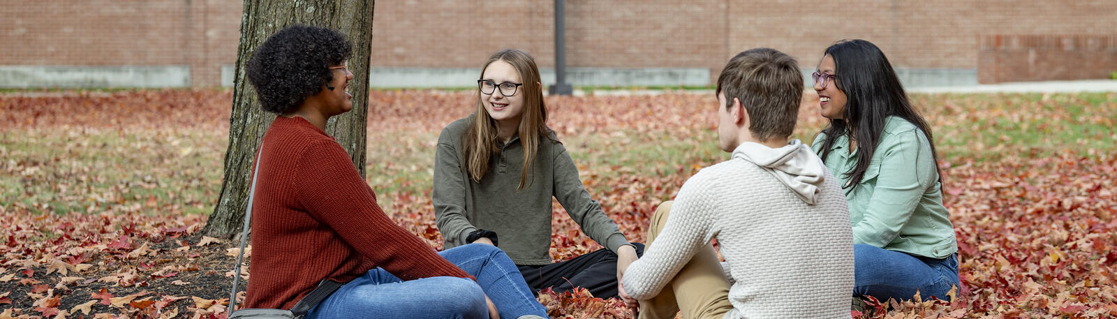 photo of students sitting outside at wright state
